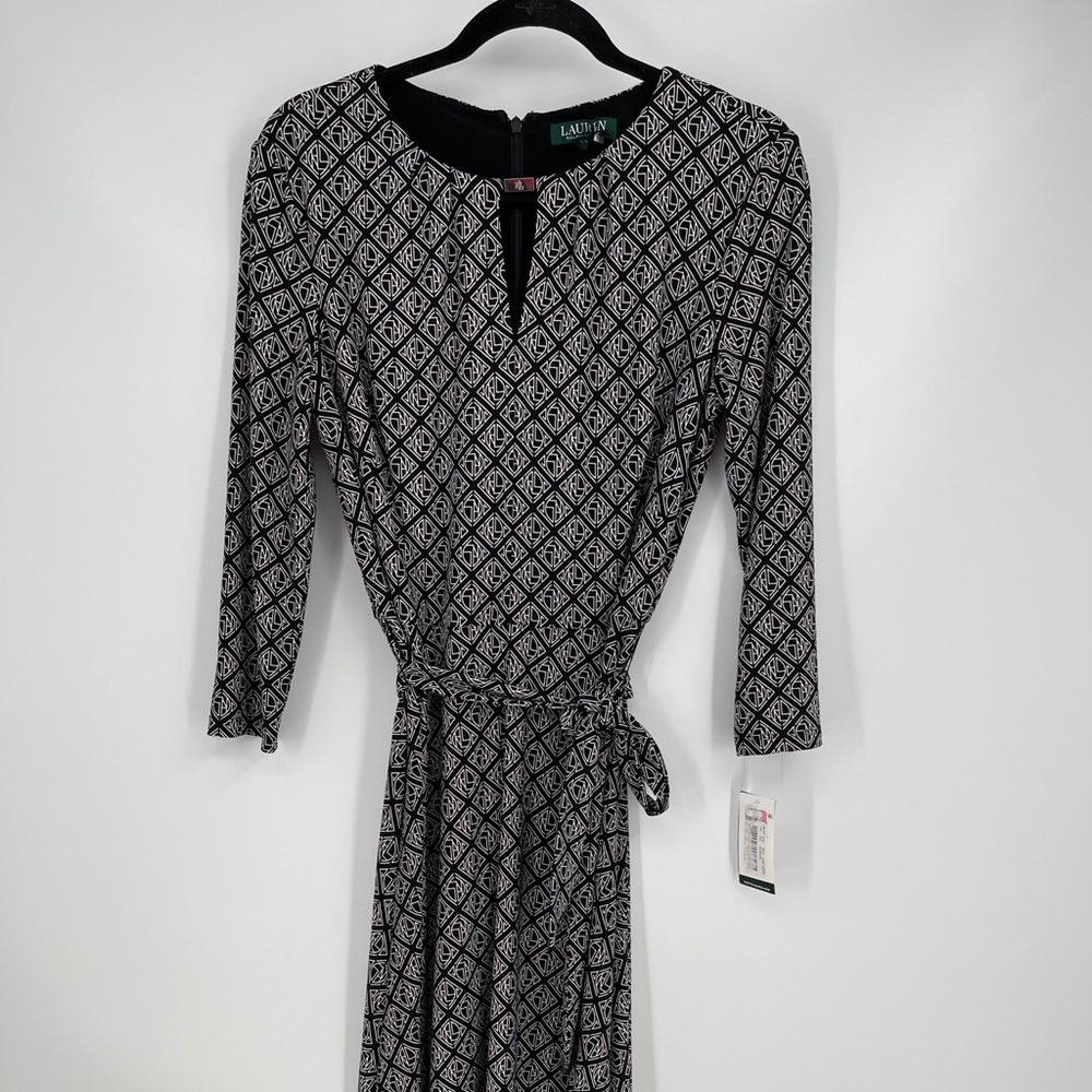 RALPH LAUREN Sz 8 Dress Black White